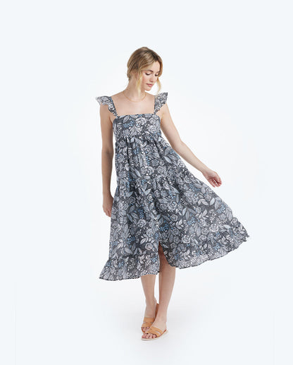  The Tiered Ruffle Midi Dress - Island Floral