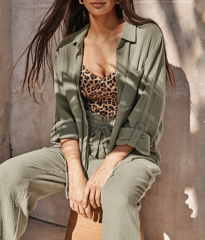  The Going Places Gauze Drawstring Pant - Agave