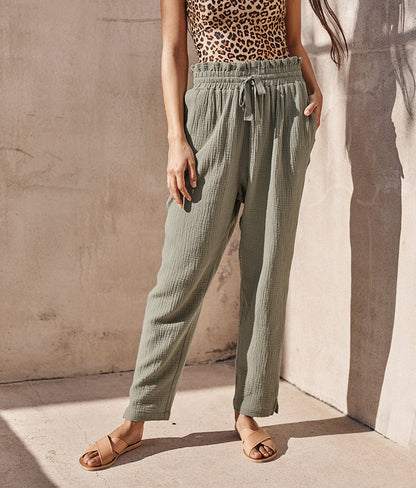  The Going Places Gauze Drawstring Pant - Agave