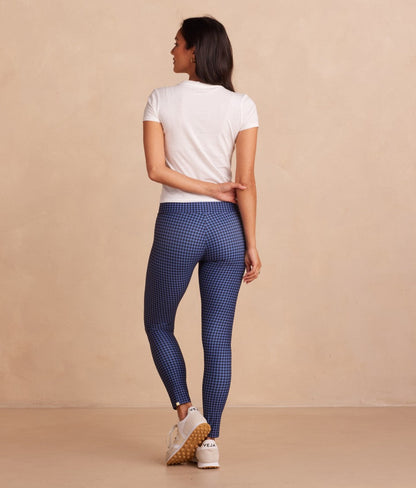  The Colorblocked High Rise 7/8 Legging - Gingham In Blue Mountain & Toffee