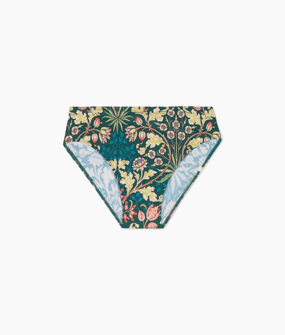  The Classic Mid-Rise Bikini Bottom - Hyacinth In Sunburst & Teal