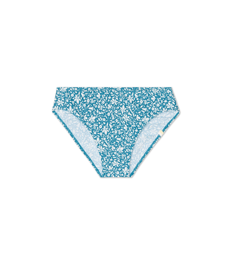  The Classic Mid-Rise Bikini Bottom - Meadow Floral In Mist