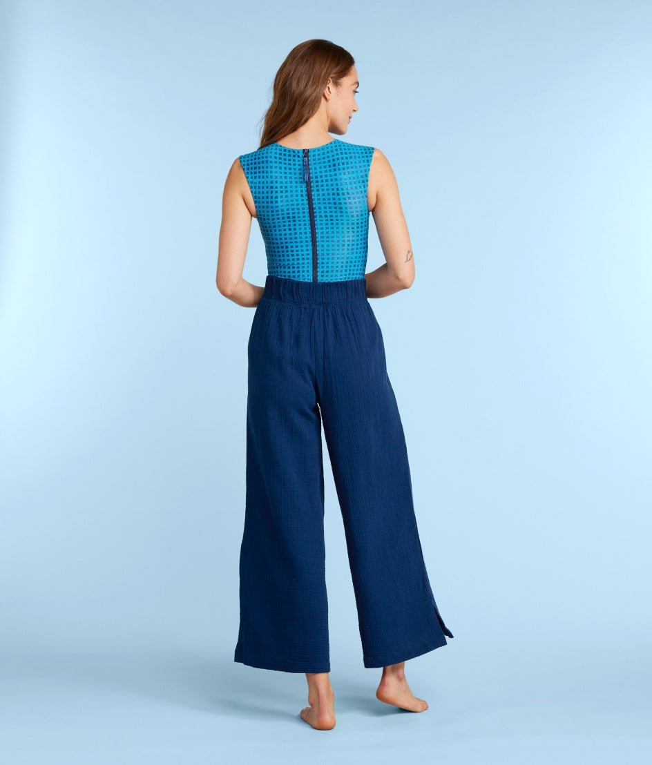  The Cloud Gauze Wide-Leg Pants - Deep Sea