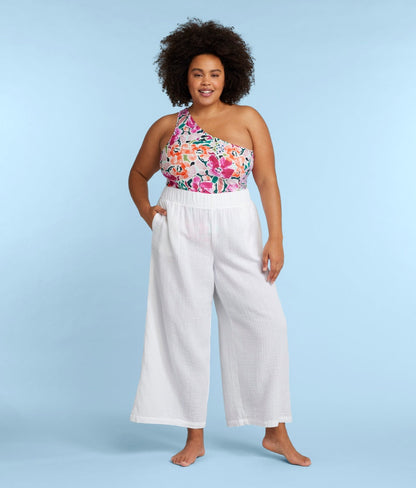  The Cloud Gauze Wide-Leg Pants - White Sand