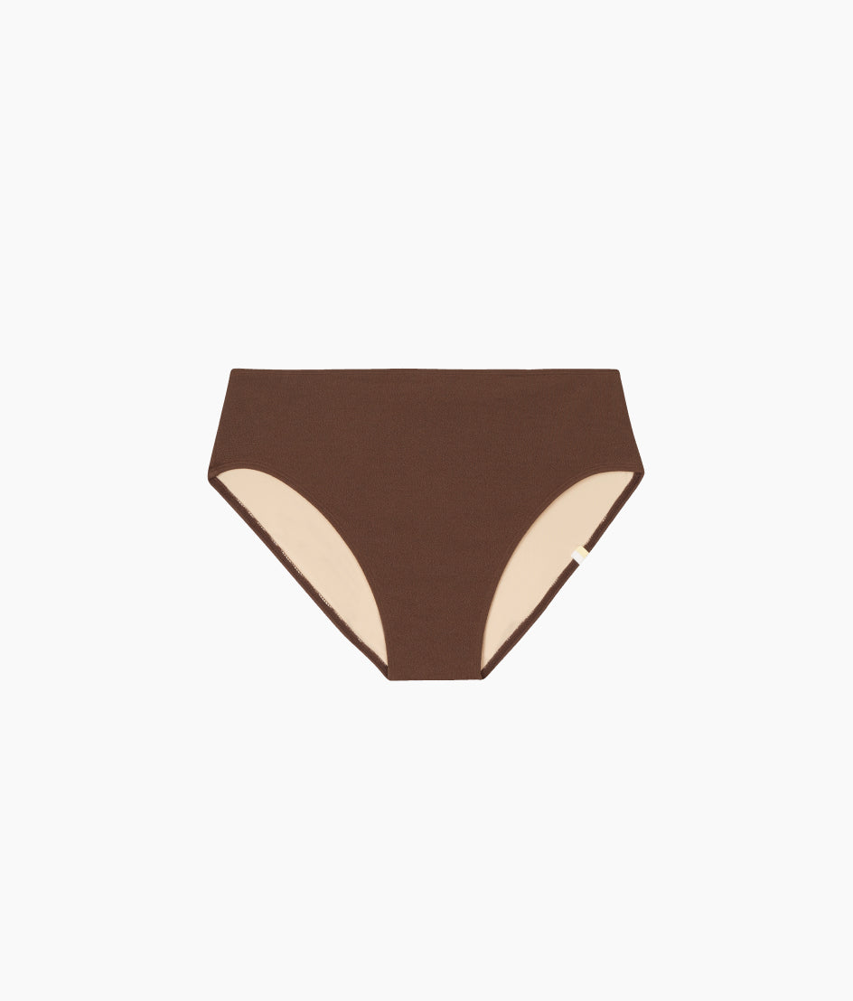  The LuxeCrinkle High Leg High Rise Bottom - Mocha