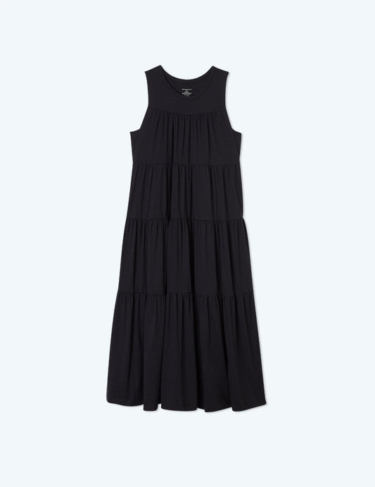  The Luxe Pima Tiered Dress - Sea Urchin