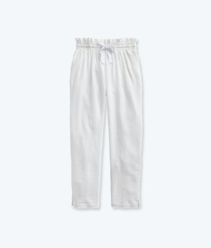  The Going Places Gauze Drawstring Pant - White Sand