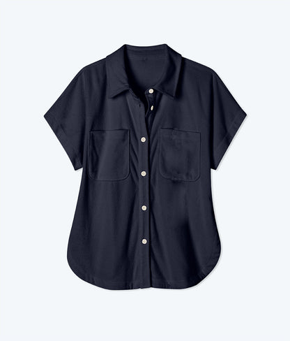  The Towel Terry Button-Down Shirt - Midnight