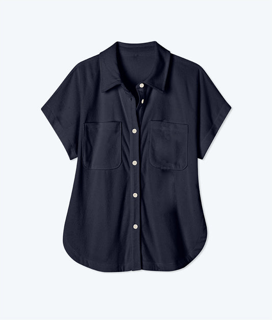 The Towel Terry Button-Down Shirt - Midnight