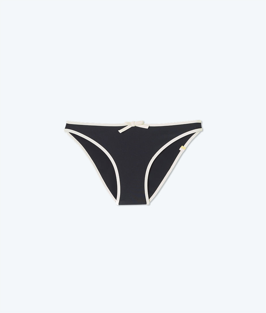  The Contrast Mini-Bow Low Rise Bikini Bottom - Sea Urchin & White Sand