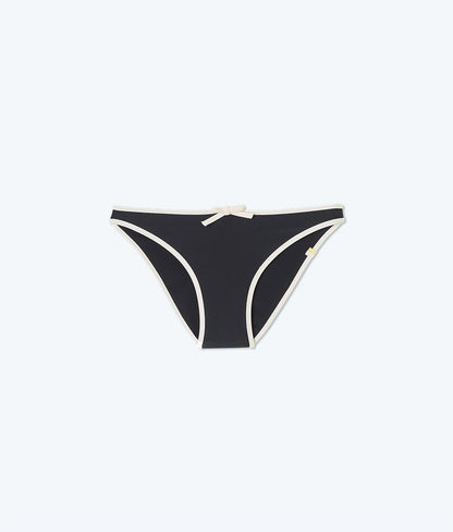  The Contrast Mini-Bow Low Rise Bikini Bottom - Sea Urchin & White Sand