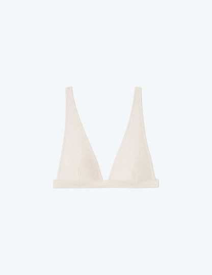  The Plunge Bikini Top - White Sand