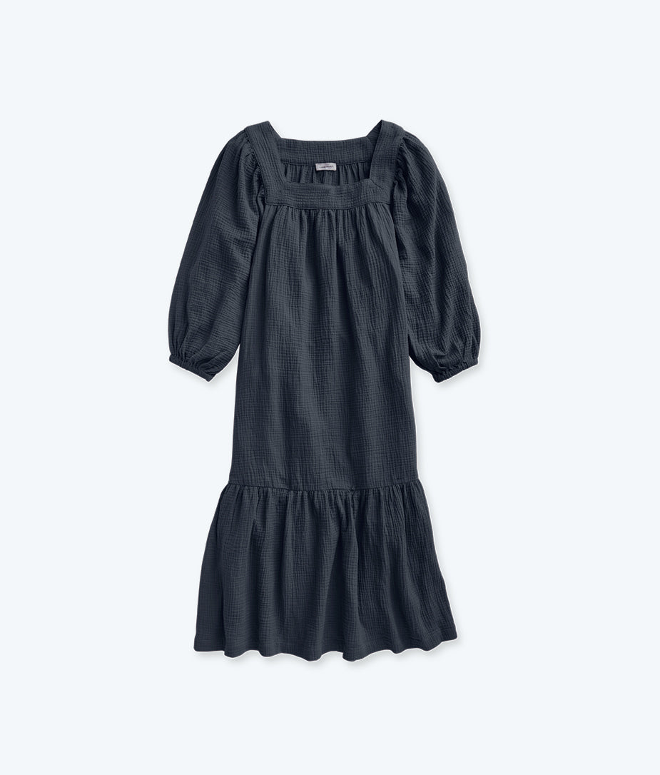  The Going Places Gauze Midi Dress - Midnight