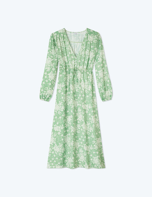  The Cinched Waist Caftan Dress - Vintage Floral In Ivy