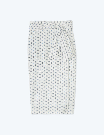  The Easy Breezy Sarong - Block Print In White Sand & Indigo
