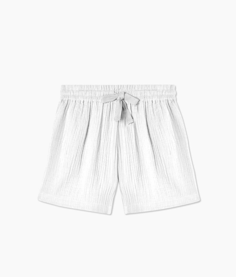  The Going Places Gauze Drawstring Shorts - White Sand