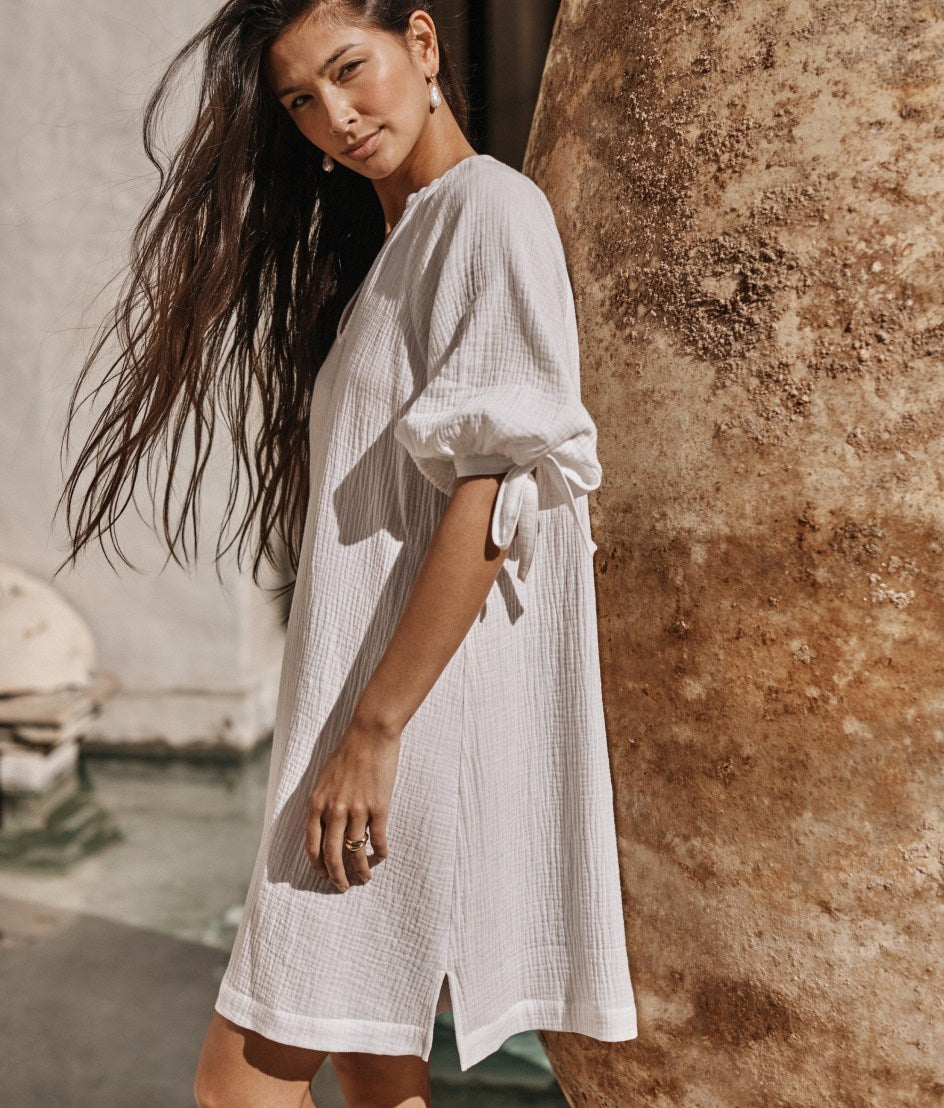  The Going Places Gauze Cover-Up Dress - White Sand
