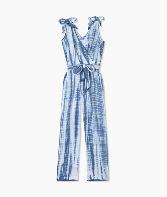  The Going Places Gauze Tie-Shoulder Jumpsuit - Summer Tie Dye