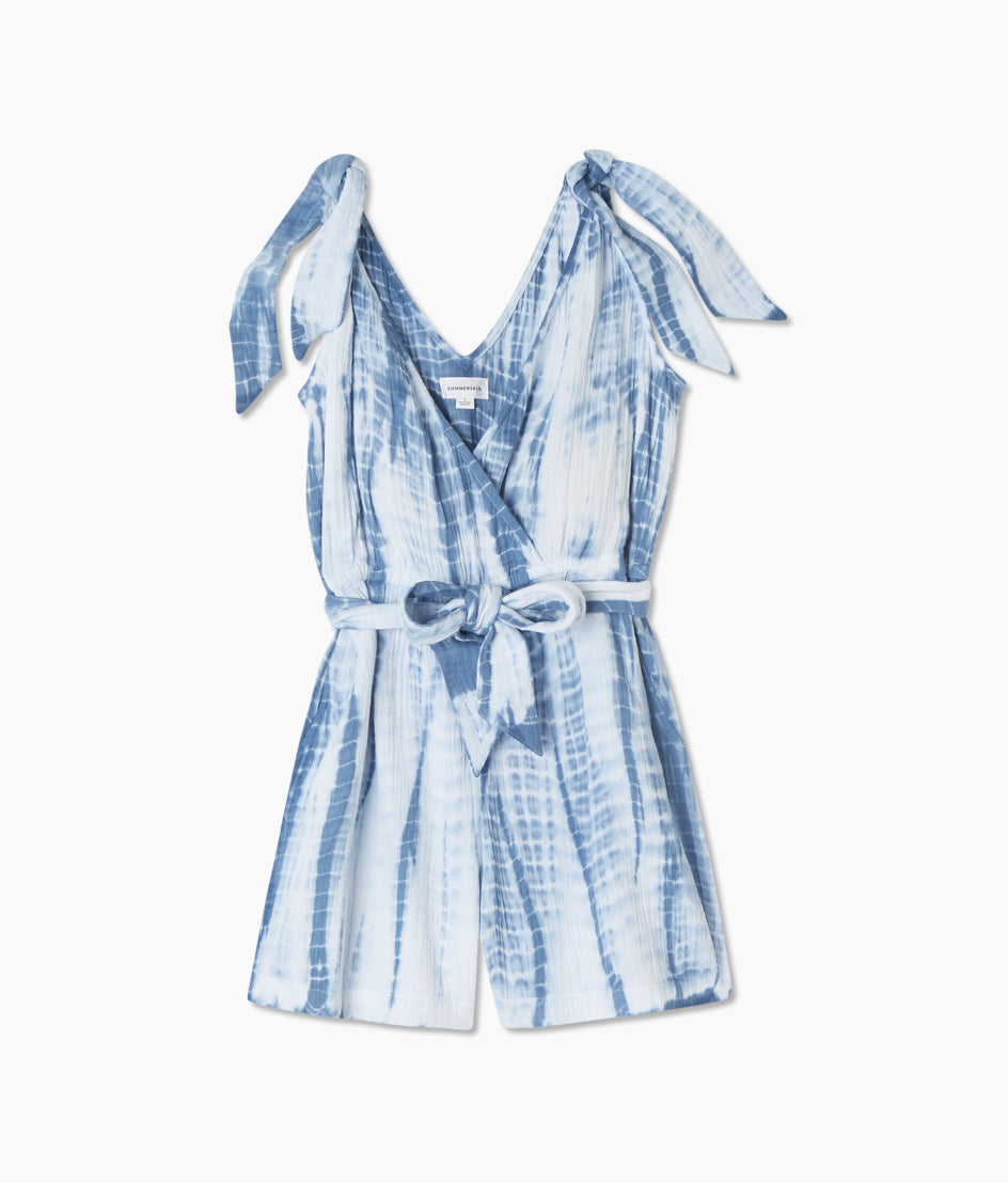  The Going Places Gauze Tie-Shoulder Romper - Summer Tie Dye