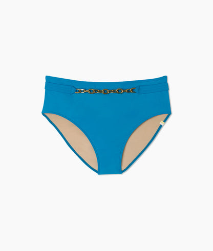  The Belted-Chain High Leg High Rise Bikini Bottoms - Capri