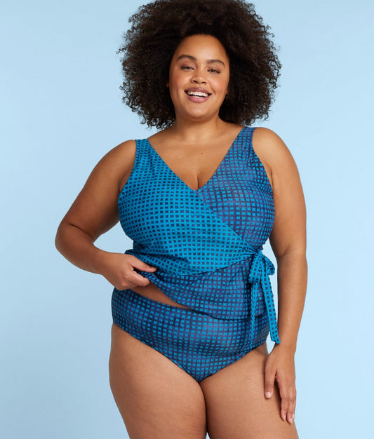  The High Leg High Rise Bottom - Gingham In Deep Sea