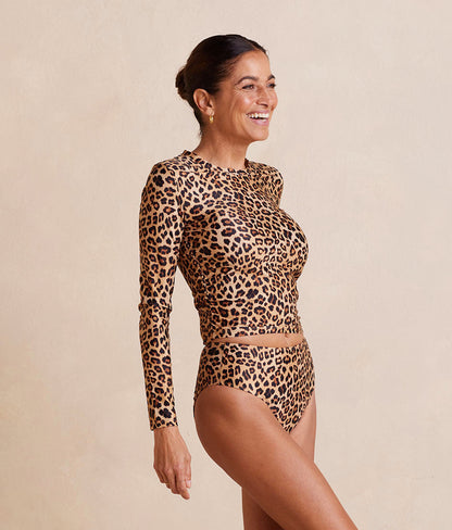  The High Leg Mid Rise Bikini Bottom - Leopard