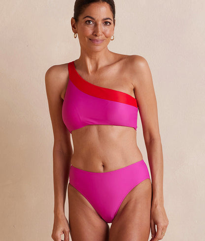  The High Leg Mid Rise Bikini Bottom - Hibiscus