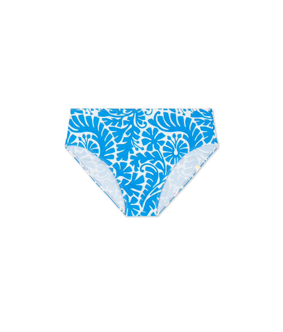  The High Leg High Rise Bottom - Floral Wave In Azure