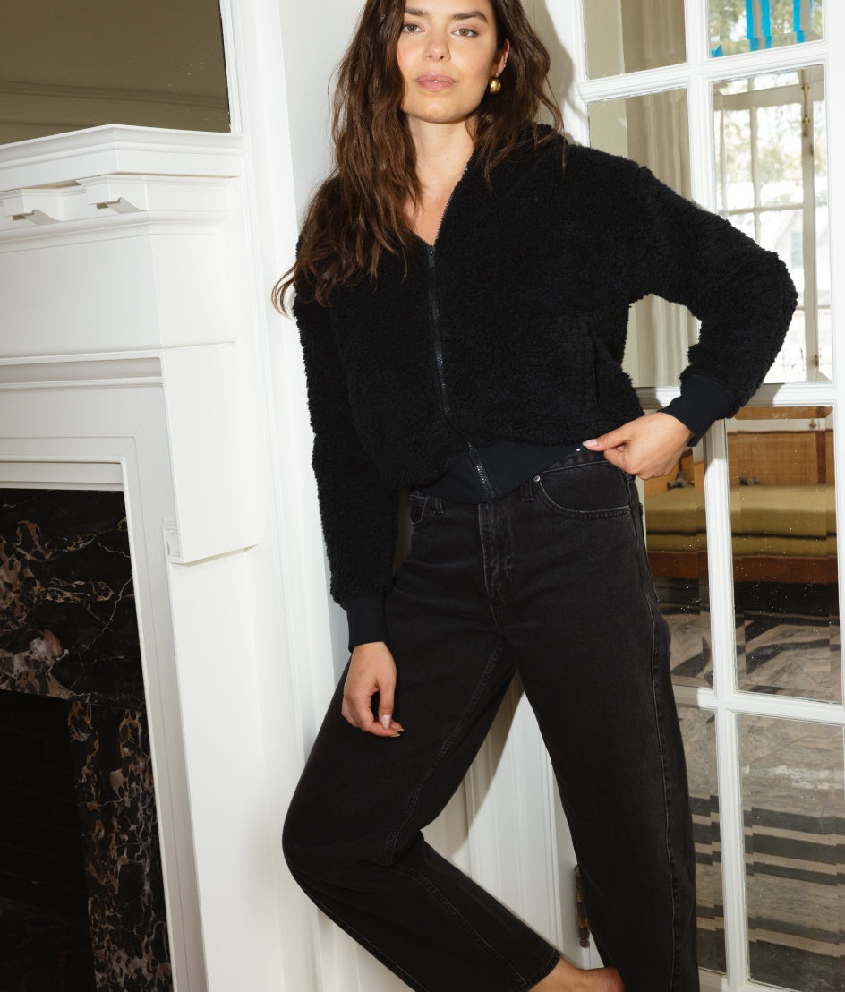  The High Pile Eco Short Fleece Jacket - Sea Urchin
