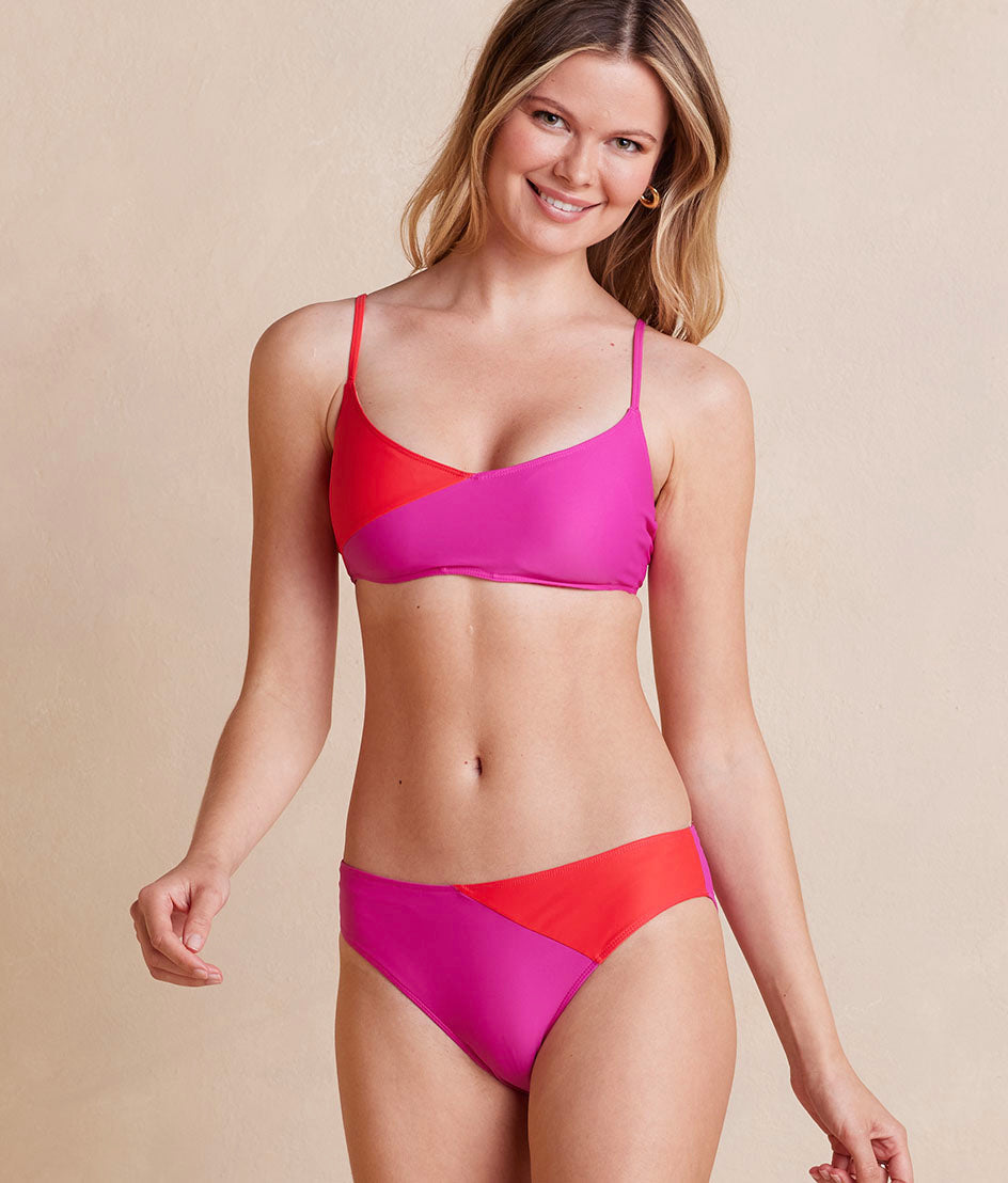  The Marina Bikini Top - Hibiscus & Grapefruit