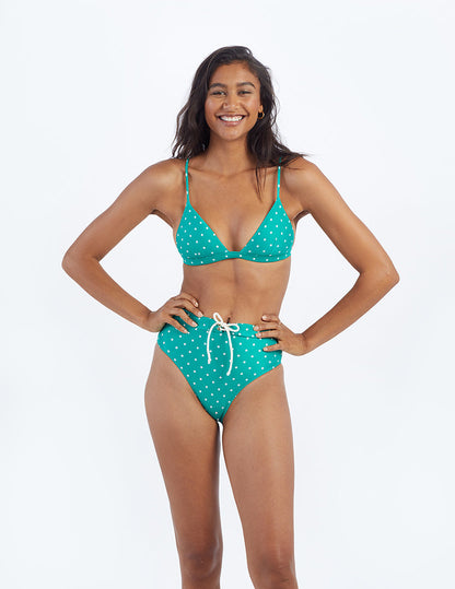  The Triangle Bikini Top - Seaglass Dot