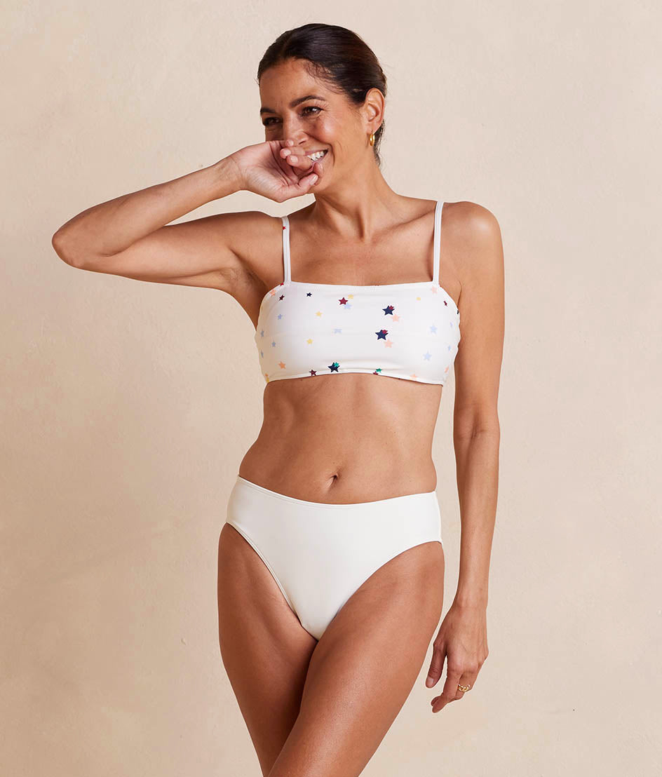  The Oasis Bikini Top - Small Scatter Stars In White Sand