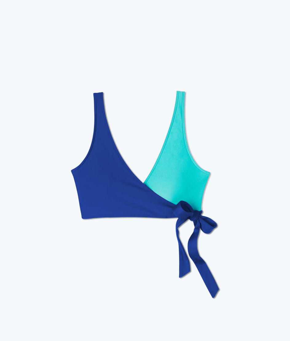  The Perfect Wrap Bikini Top - Aqua & Lapis