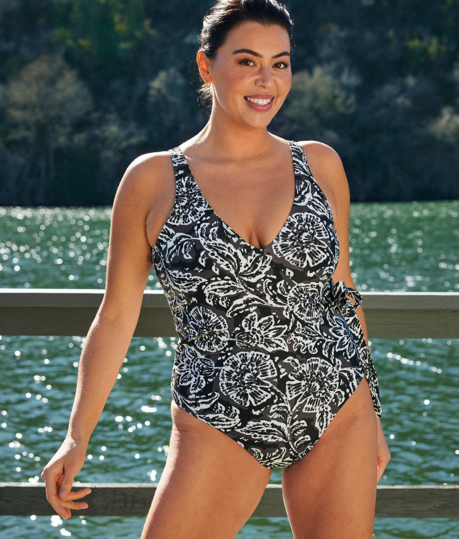  The Perfect Wrap Tankini - Batik In Sea Urchin & White Sand