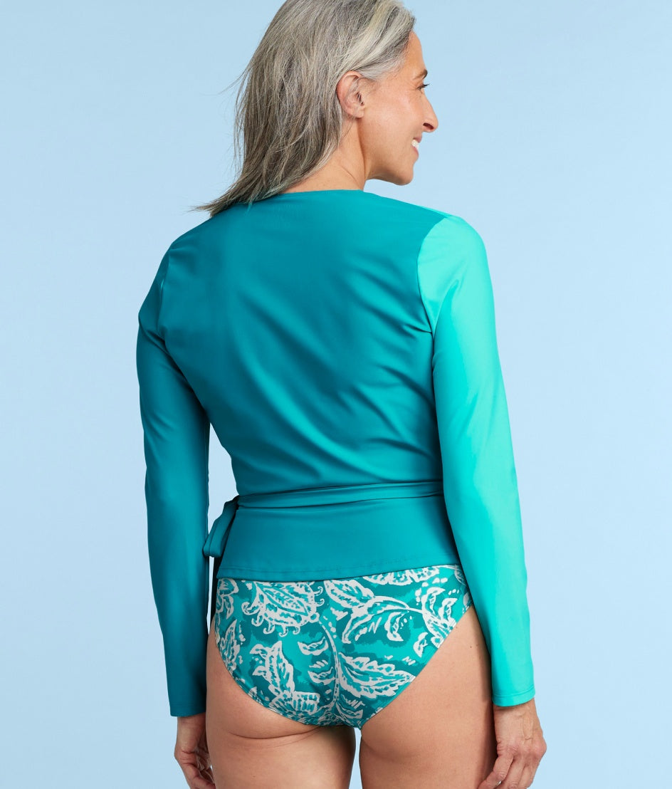  The Perfect Wrap Long Sleeve Cover-Up - Seafoam & Harbor