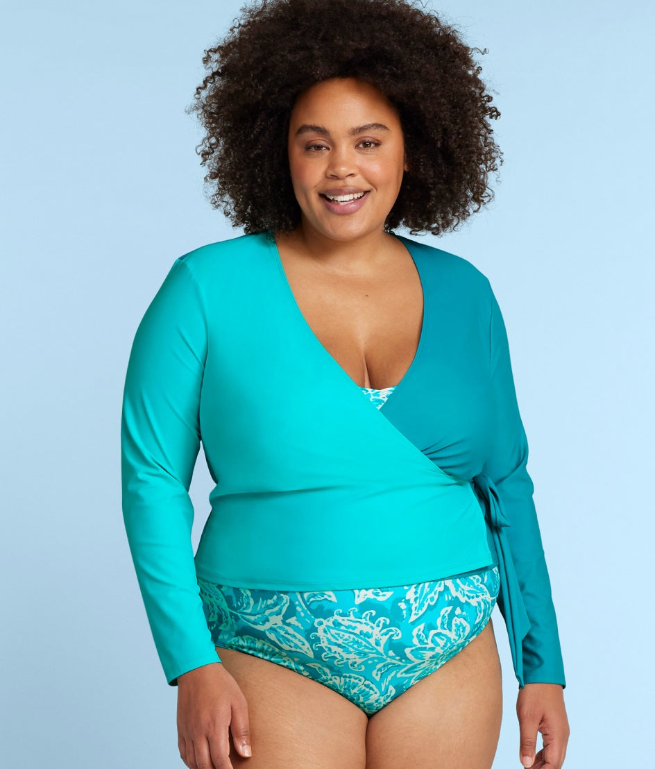  The Perfect Wrap Long Sleeve Cover-Up - Seafoam & Harbor