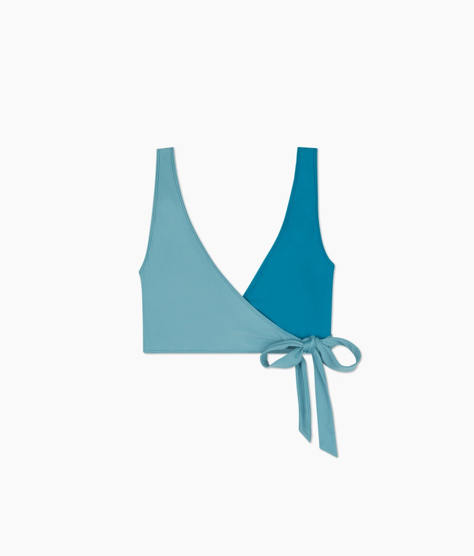  The Perfect Wrap Bikini Top - Bluestone & Mist