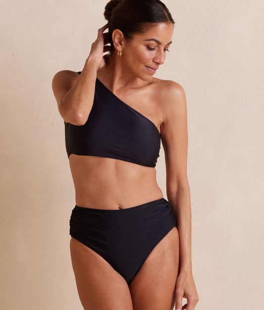  The Ruched High Leg High Rise Bottom - Sea Urchin