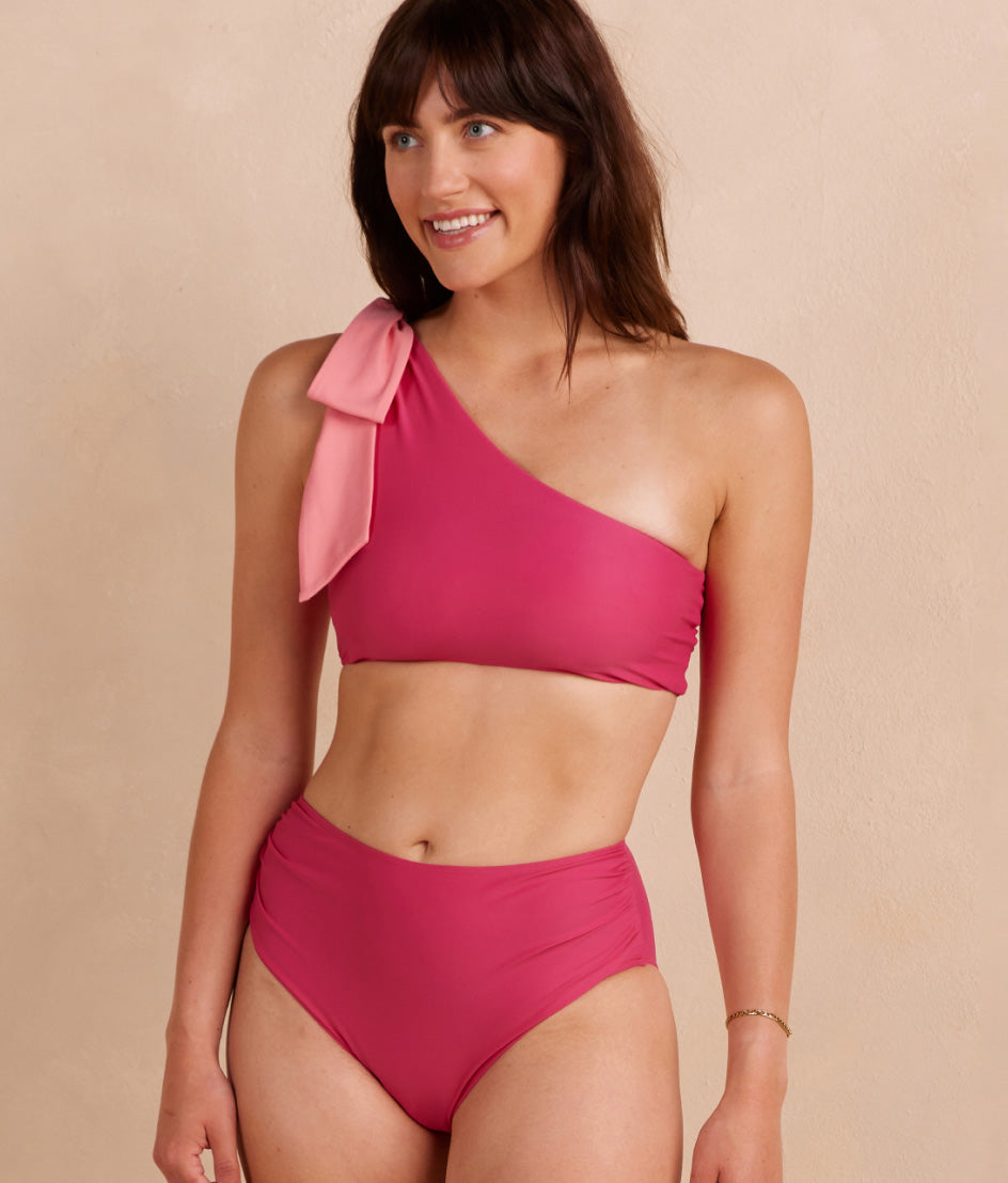  The Ruched High Leg High Rise Bottom - Spritz