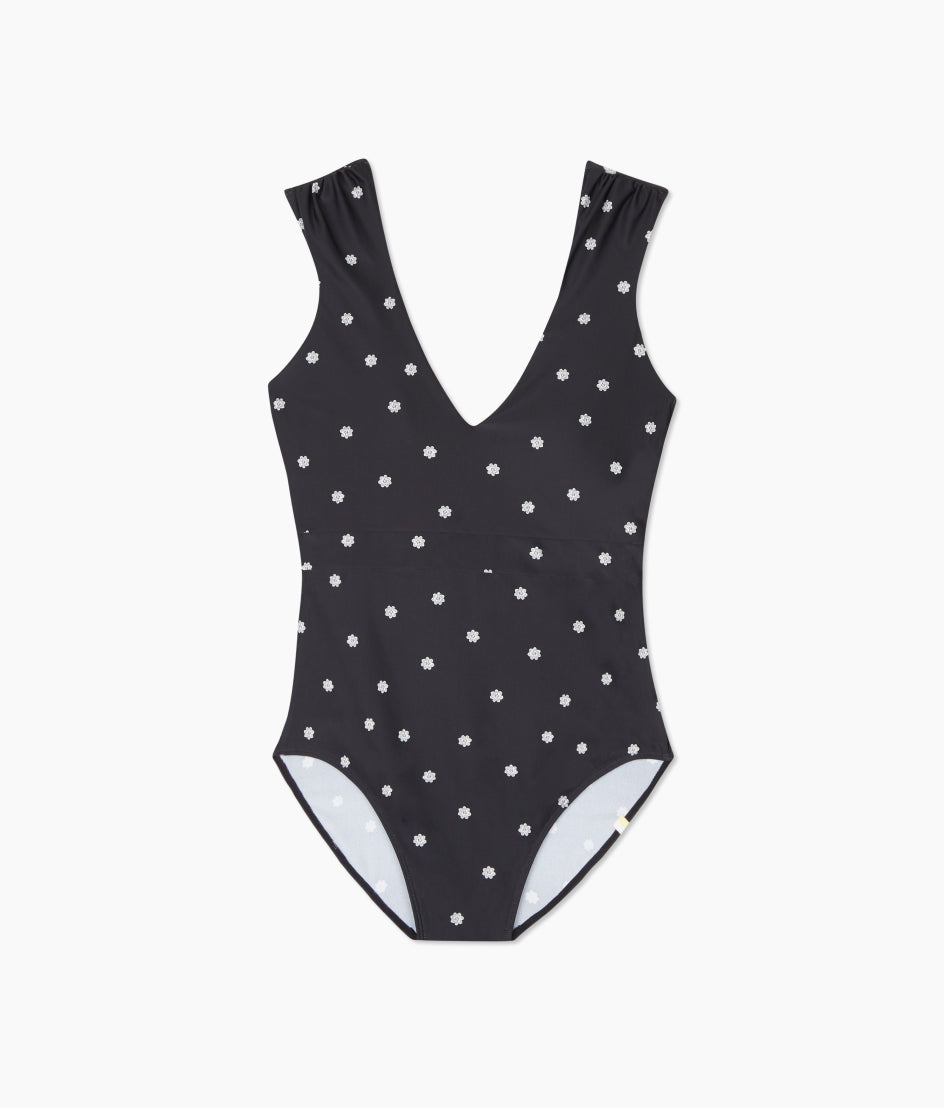  The Ruched Backflip - Microfloral In Sea Urchin & White Sand