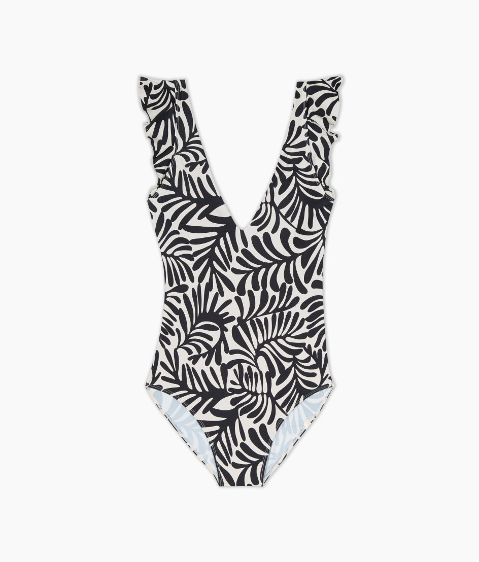  The Ruffle Backflip - Abstract Palm In Sea Urchin & White Sand