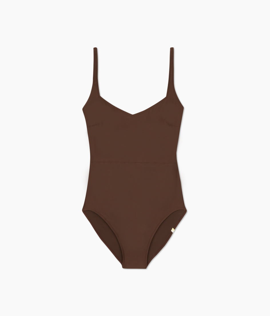  The Seascape Sweetheart One Piece - Mocha