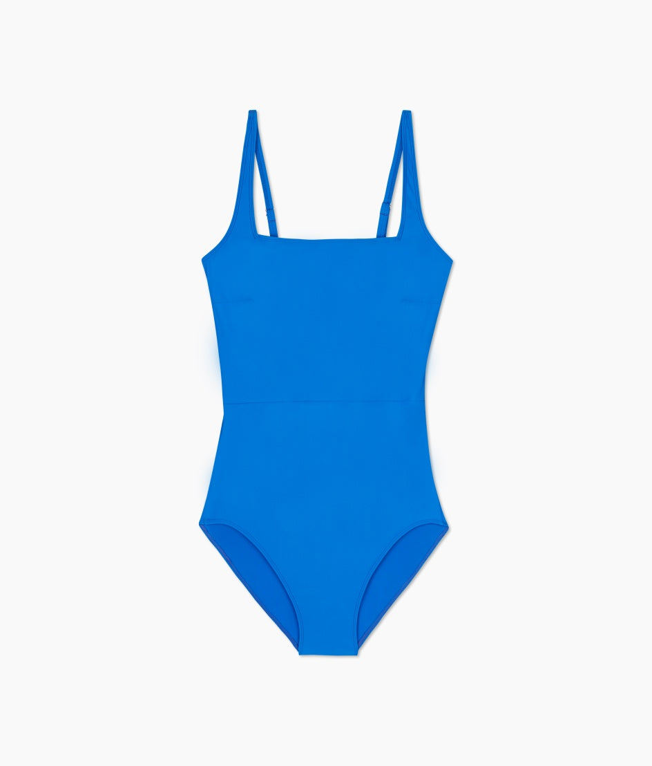  The Long Torso Seaway Square Neck One Piece - Azure