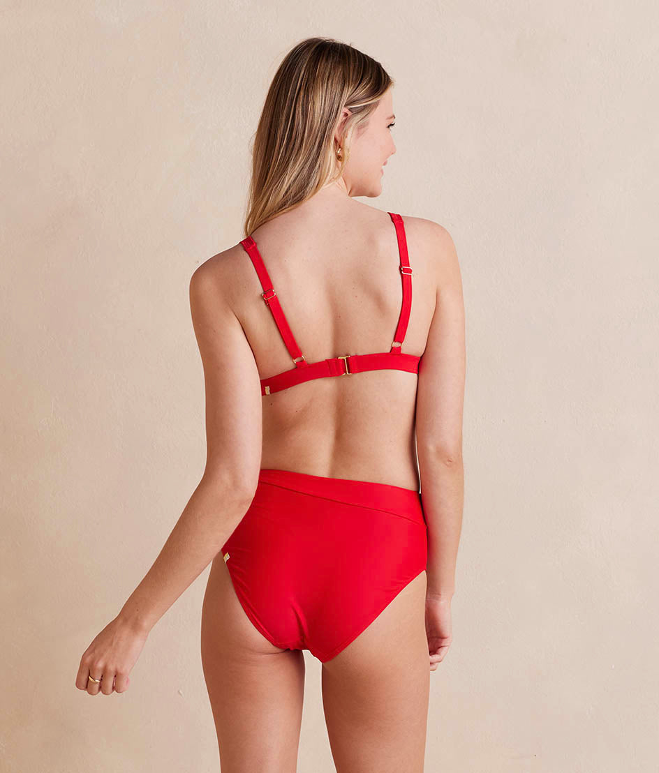  The Side-Tie High Leg High Rise Bottoms - Lava