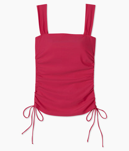  The Cinched Square Neck Tankini Top - Spritz