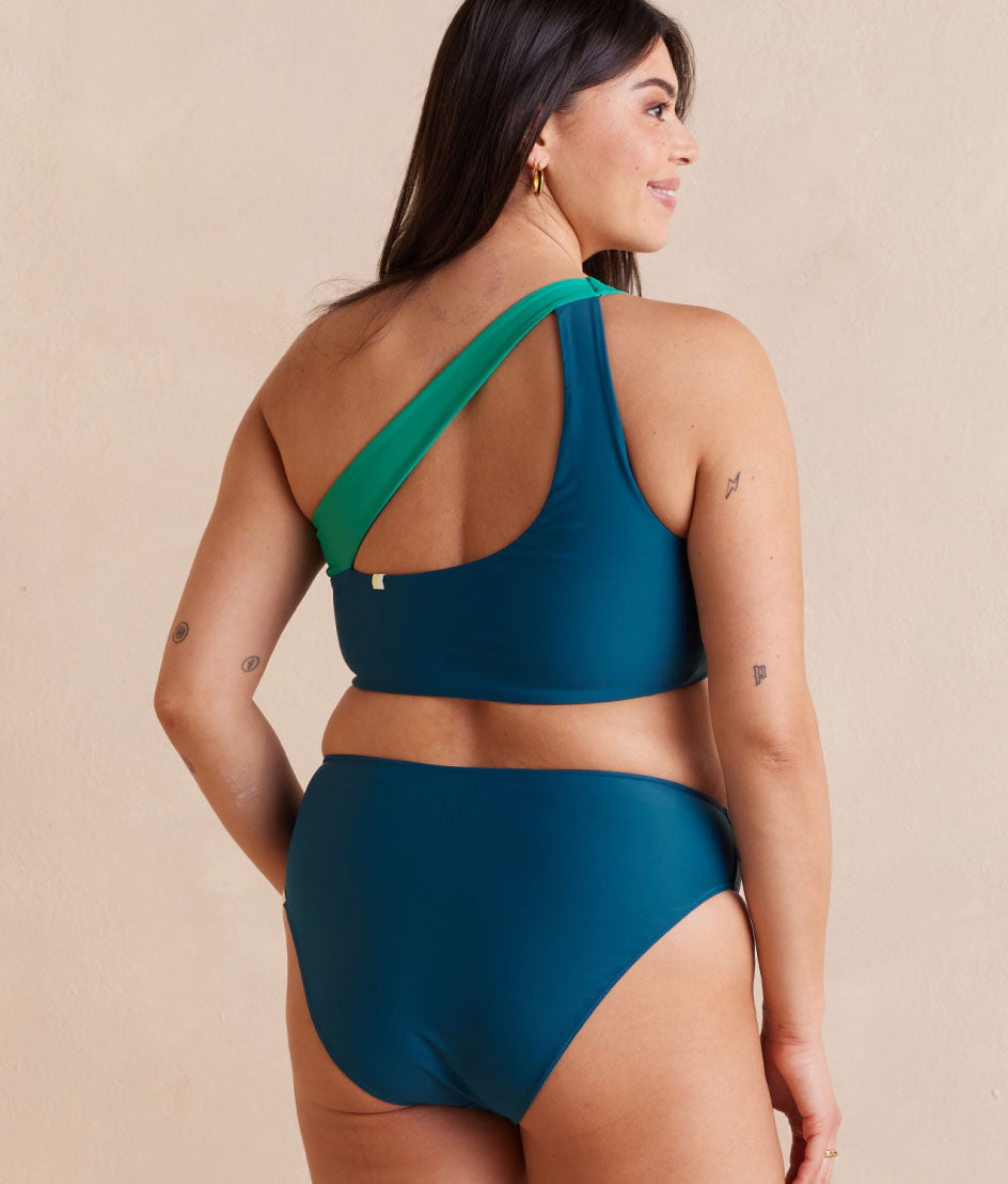  The Sidestroke Bikini Top - Seaglass & Seaweed
