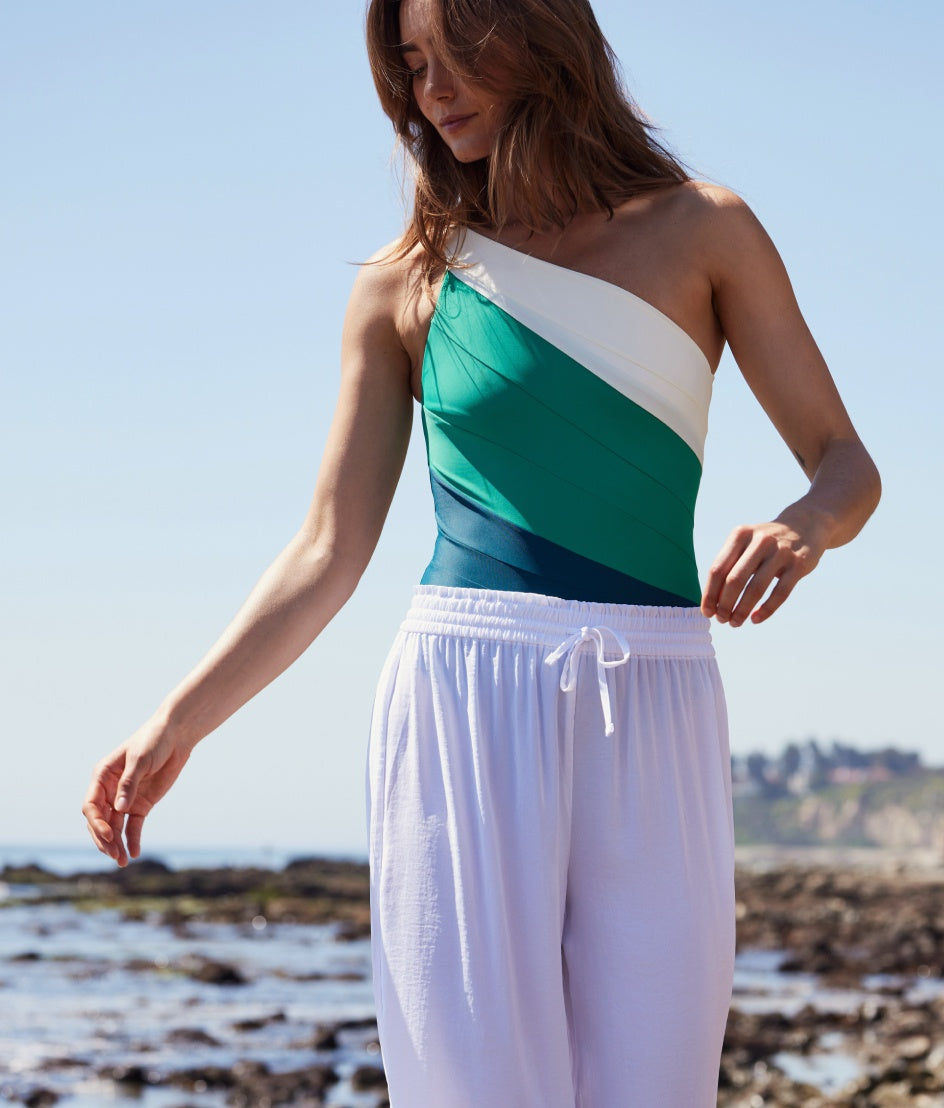  The Silky Luxe Palazzo Pants With Ties - Cloud White