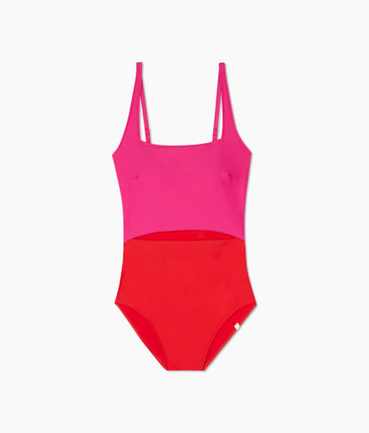  The Canal Cutout One-Piece - Lava & Hibiscus