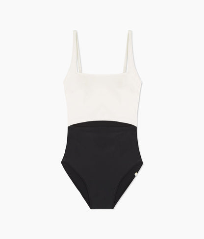  The Canal Cutout One-Piece - Sea Urchin & White Sand