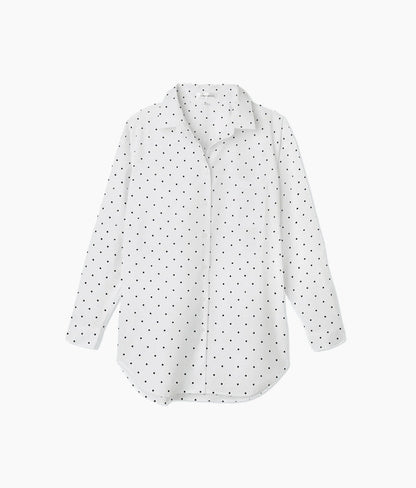  The Perfect Boyfriend Shirt - White Sand & Sea Urchin Pin Dot